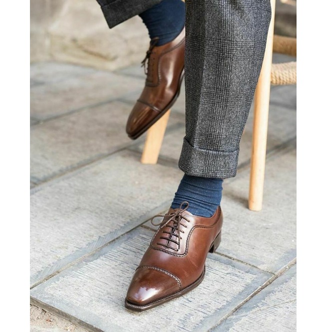 Handmade Men's Brown Leather Lace up Dress Shoes, Square Toe Shoes ...
