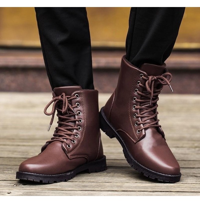 Handmade Men Cap Toe Lace Up Dress Boots, Real Leather High Ankle Boots ...