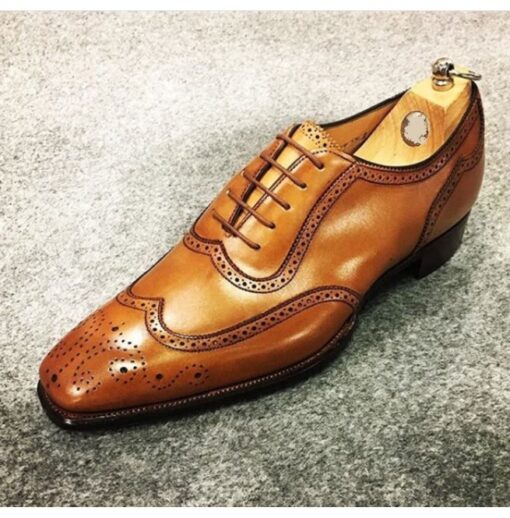 Handmade Men Derby Shoes, Brogue Wingtip Dress Shoes, Leather Shoes for ...