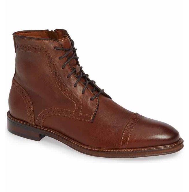 Handmade Mens Lace up Dress Boots, Mens Style Brown Cap Toe Ankle Boots ...