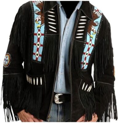 Eagle Beads Western Cowboy Suede Leather Jacket,Suede Jacket,Cowboy ...