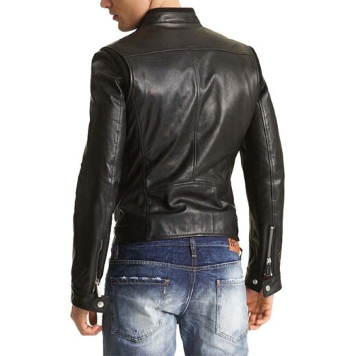 Mens Biker Leather Jacket, Slim Fit Leather Jacket Mens, Men Fashion ...