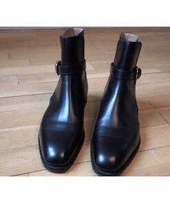 Handmade Black Jodhpurs Leather Boot, Men Ankle Leather Boot, Formal ...