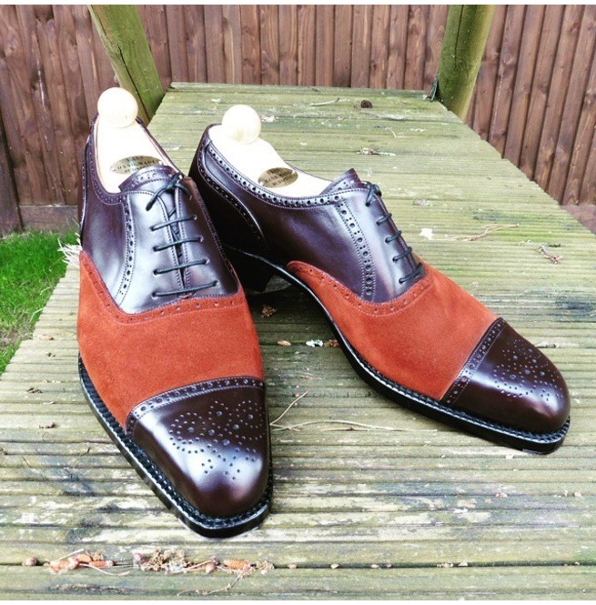 Handmade Men Two Tone Shoes, Leather Shoes For , Formal Dress Shoes ...