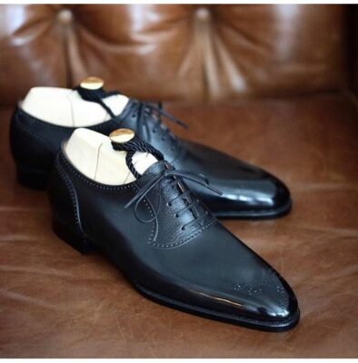 Handmade Men Black Formal Leather Shoes, Oxford Dress Black Shoes ...