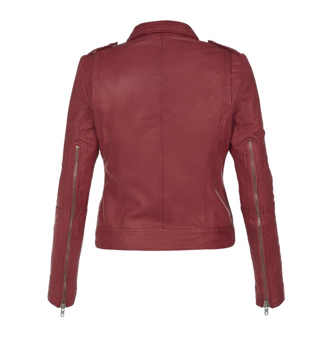 Women Maroon Leather Jacket, Womens Leather Jackets, Biker Leather ...