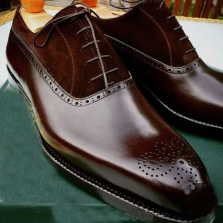 Handmade Men's Dark Brown Lace Up Business Dress Shoes, Real Leather ...