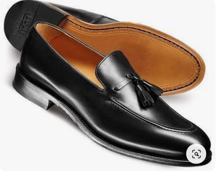 Handmade Men's Black Moccasin Tassels Business Shoes, Real Leather ...