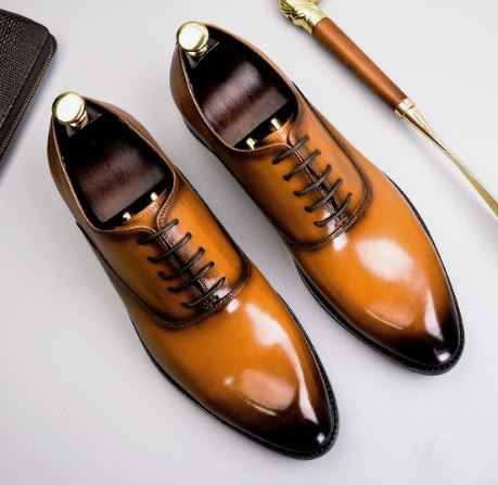 New Handmade Men's Tan and Black Lace Up Formal Dress Business Shoes ...