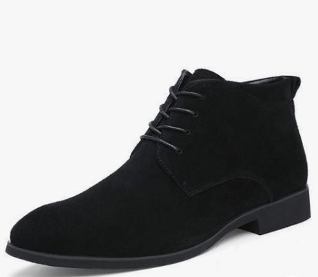 Men's Black Chukka Lace Up Dress Office Boots Suede Ankle Business ...