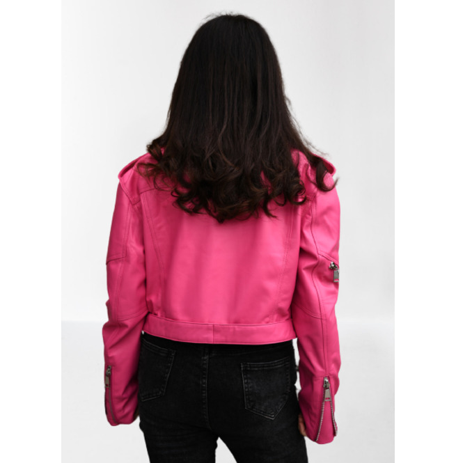 Hot Pink Leather Jacket For Women, Hot Pink Leather Jacket