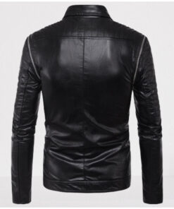 Men Black Leather Slim Fit Biker Jacket, Men Leather Outerwear for ...