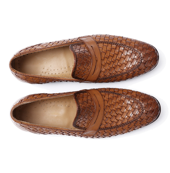 Handmade Men Burnished Brown Moccasin Shoes, Men Slip on Shoes, Formal Shoes